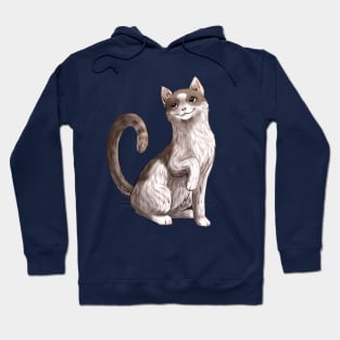 White and Gray Calico Cat Pet Portrait Hoodie